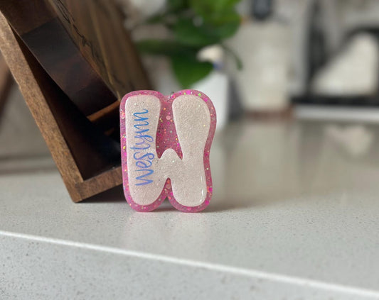 Glitter Resin Alphabet Keychain | Personalized Initial Keychain | Custom Letter Gift